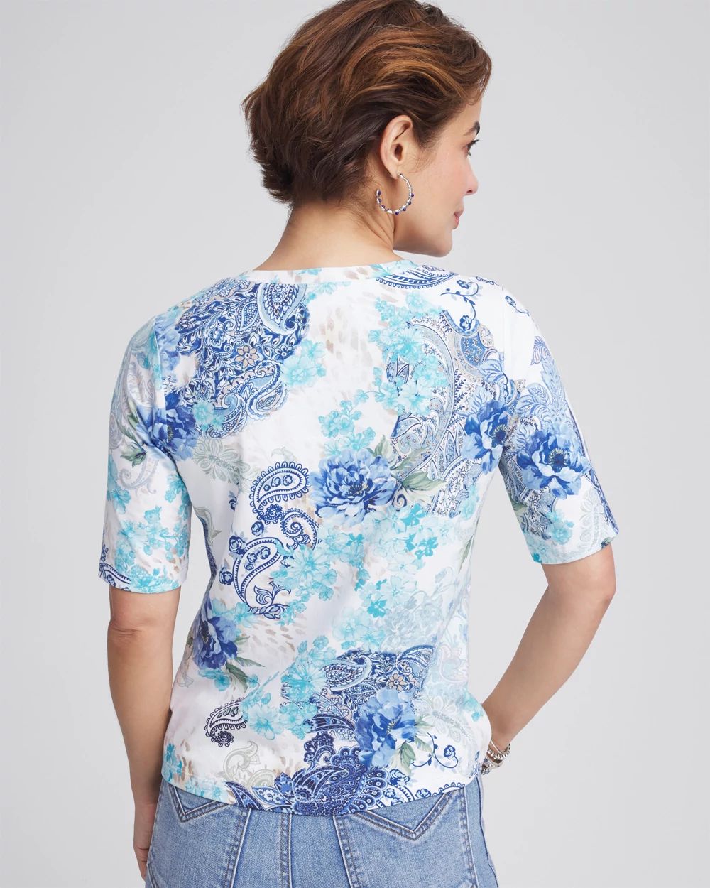 Rose Patch Perfect V-Neck Tee | Chico's